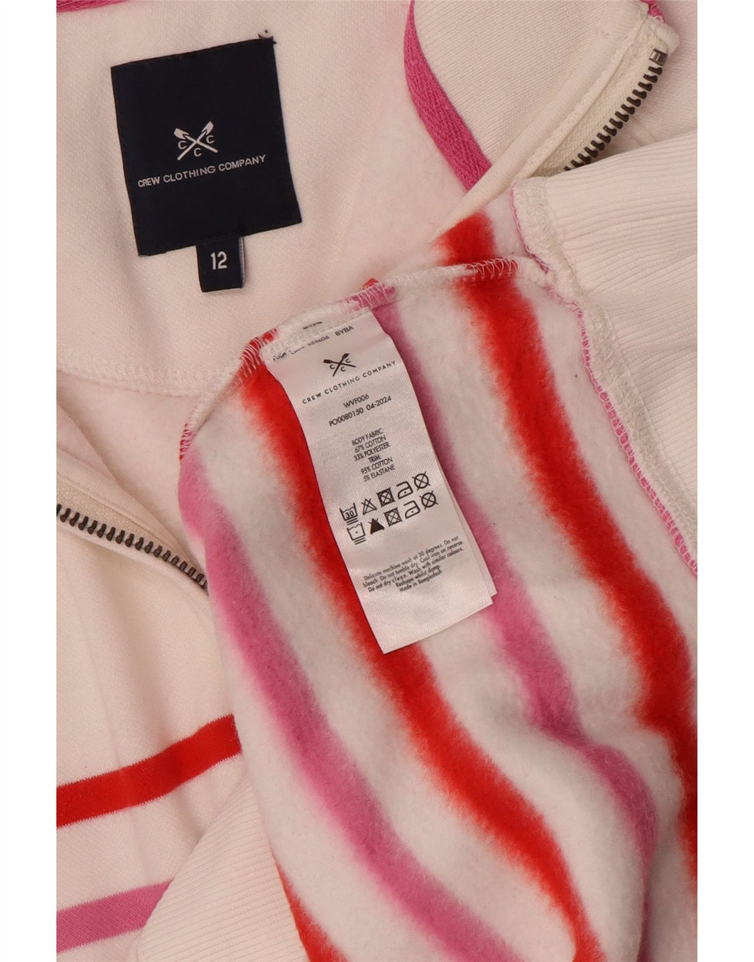 Crew Clothing Felpa da donna Maglione UK 12 Medio a righe multicolore