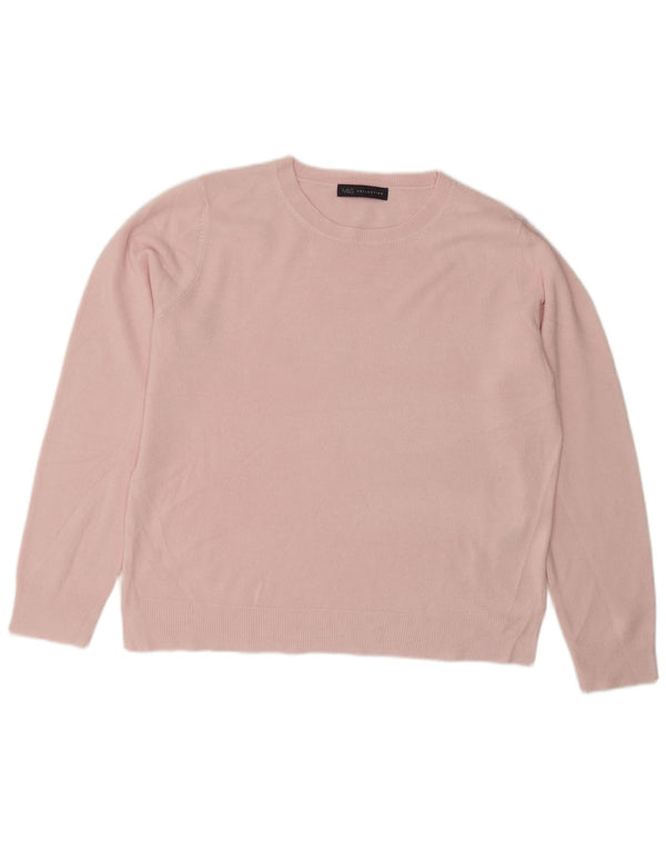 Maglione maglione girocollo da donna Marks & Spencer UK 16 grande acrilico rosa