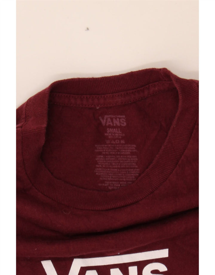 VANS Mens Graphic T-Shirt Top Small Burgundy Cotton Vintage Vans and Second-Hand Vans from Messina Hembry 