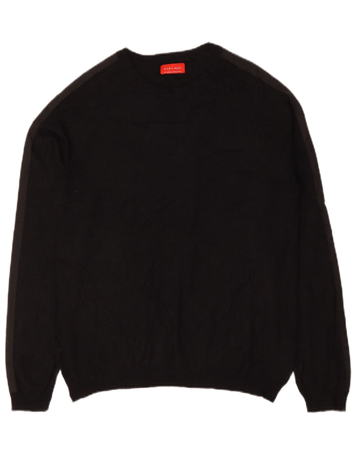 Maglione maglione girocollo da uomo Zara nero medio