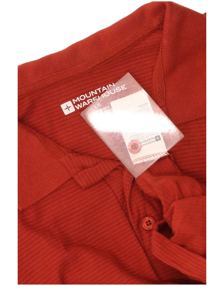 Polo da uomo Mountain Warehouse grande in cotone gessato rosso