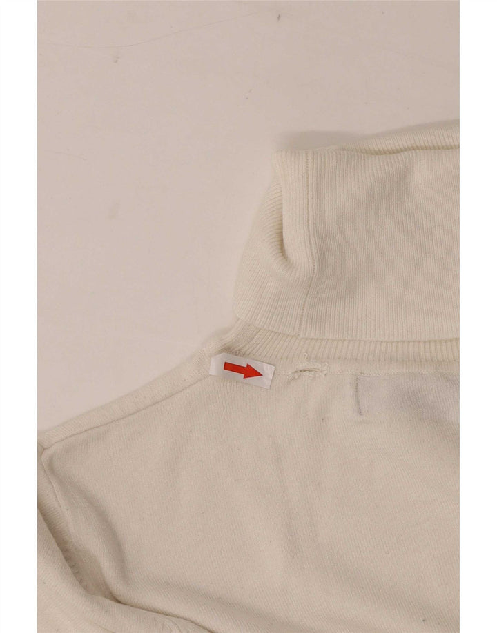 Maglione maglione a collo alto da donna Zara UK 12 Rayon bianco medio
