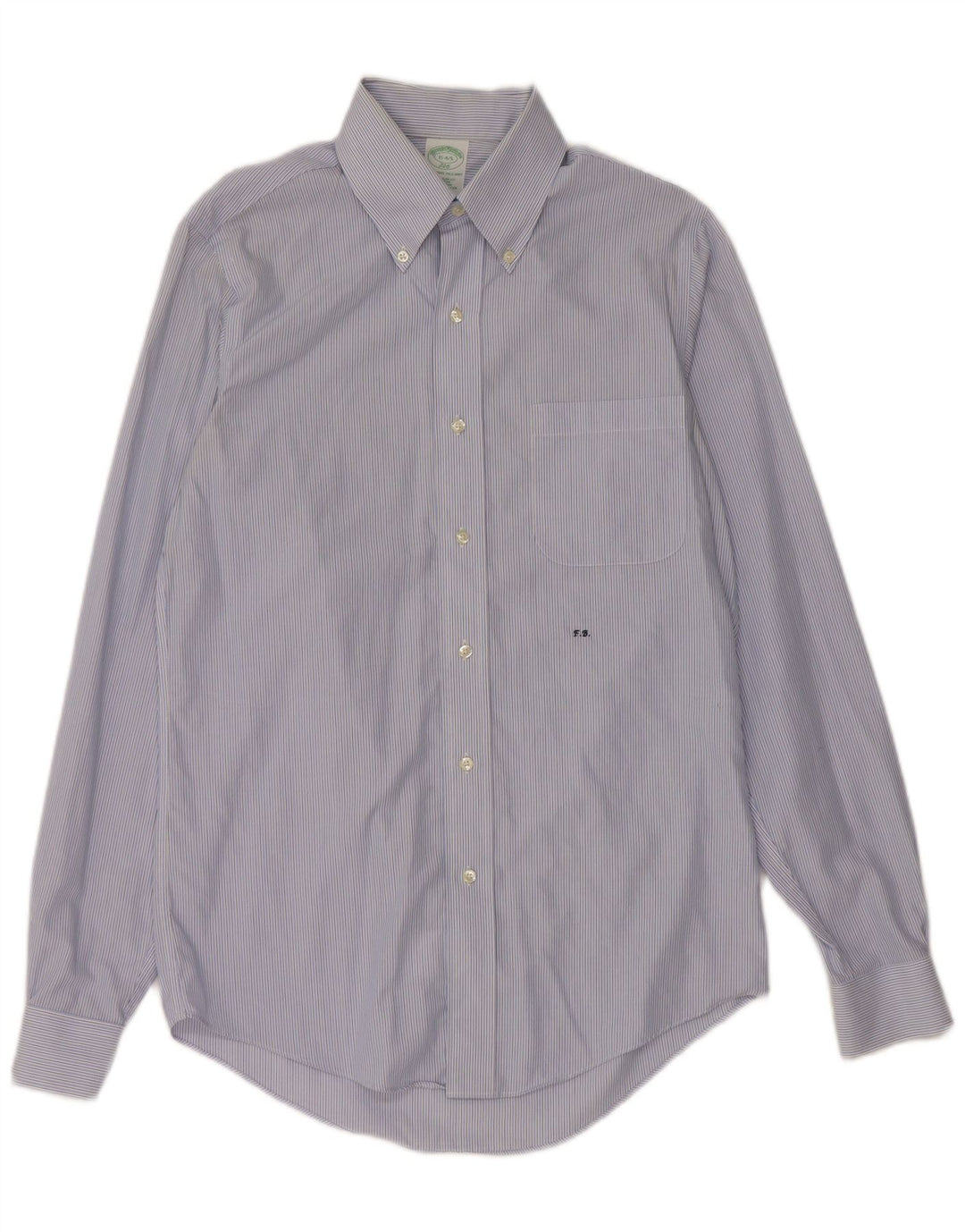 Camicia Brooks Brothers da uomo 346 taglia 15 cotone a righe blu medio