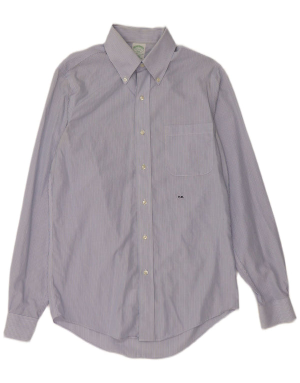 Camicia Brooks Brothers da uomo 346 taglia 15 cotone a righe blu medio