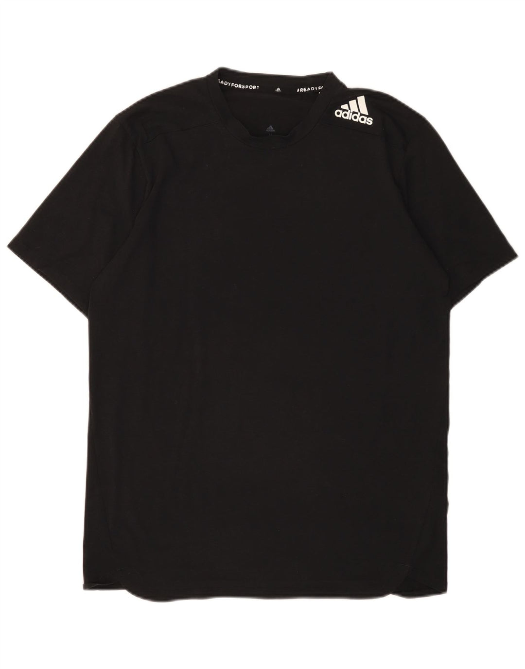 T-shirt da uomo Adidas Top media nera in poliestere
