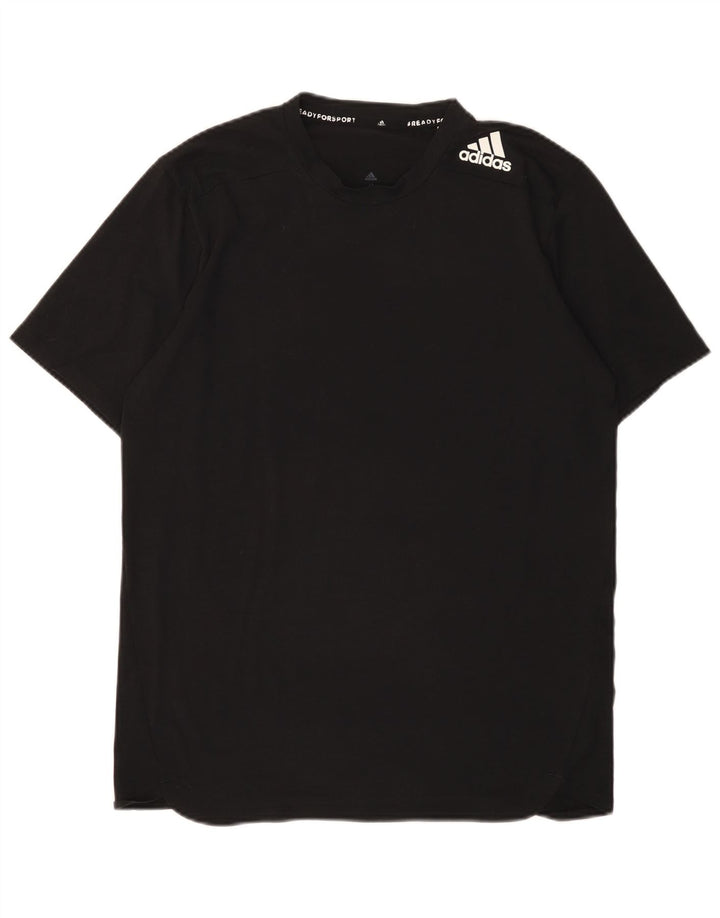 T-shirt da uomo Adidas Top media nera in poliestere
