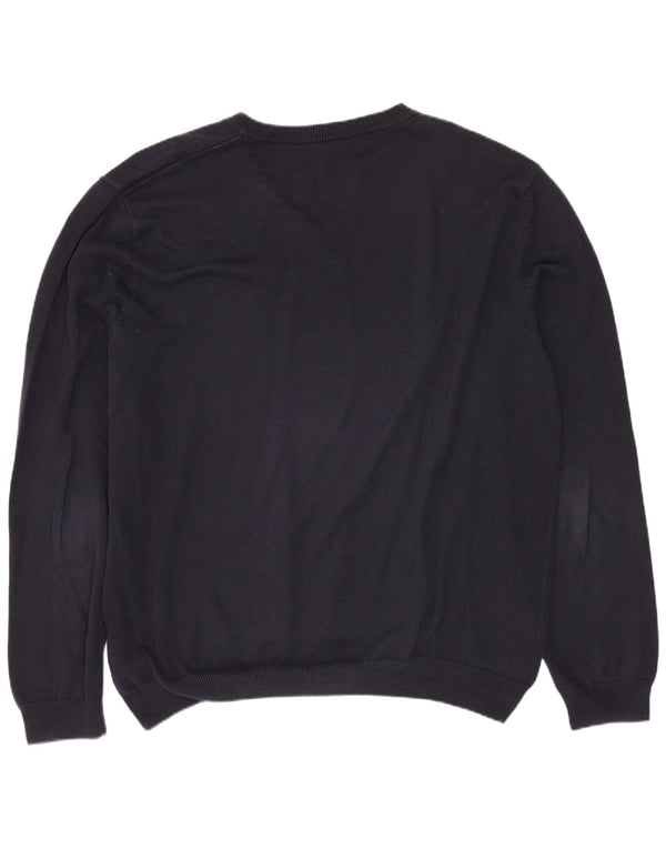 Maglione da uomo HUGO BOSS con scollo a V XL in cotone blu navy