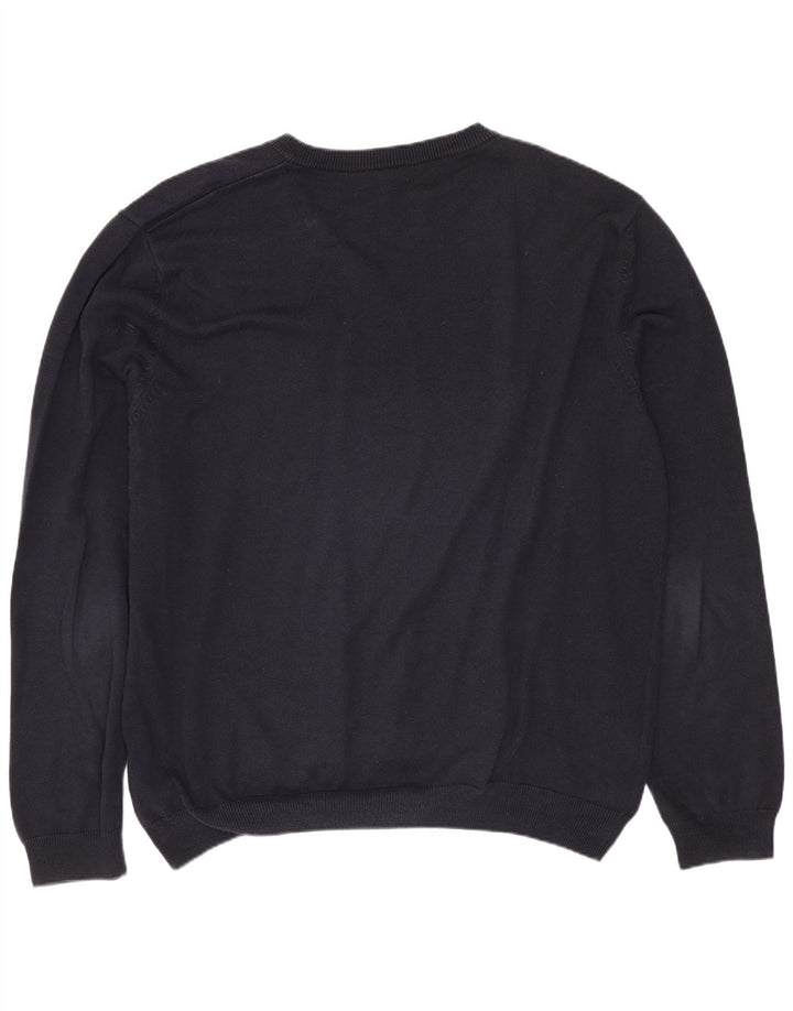 Maglione da uomo HUGO BOSS con scollo a V XL in cotone blu navy