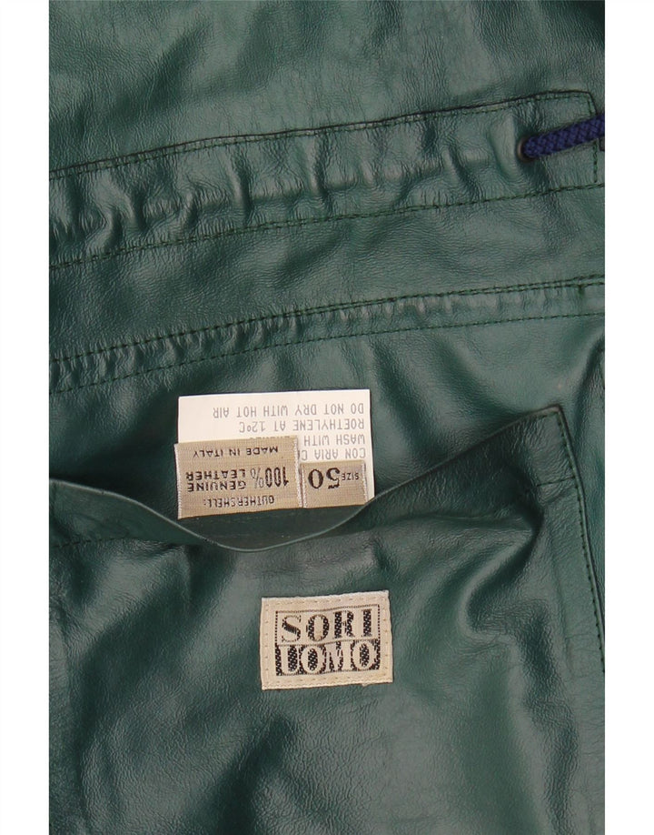 Giacca vintage in pelle scamosciata da uomo IT 50 grande in pelle blu navy