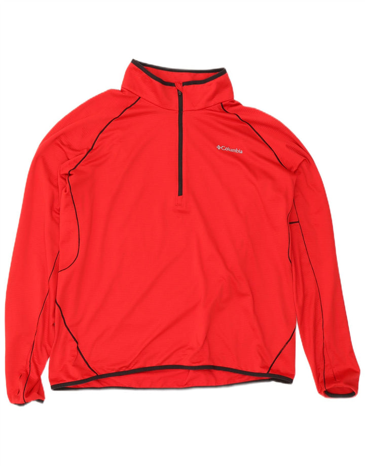 Maglione in pile da uomo Columbia con zip e collo 2XL Poliestere a righe rosse
