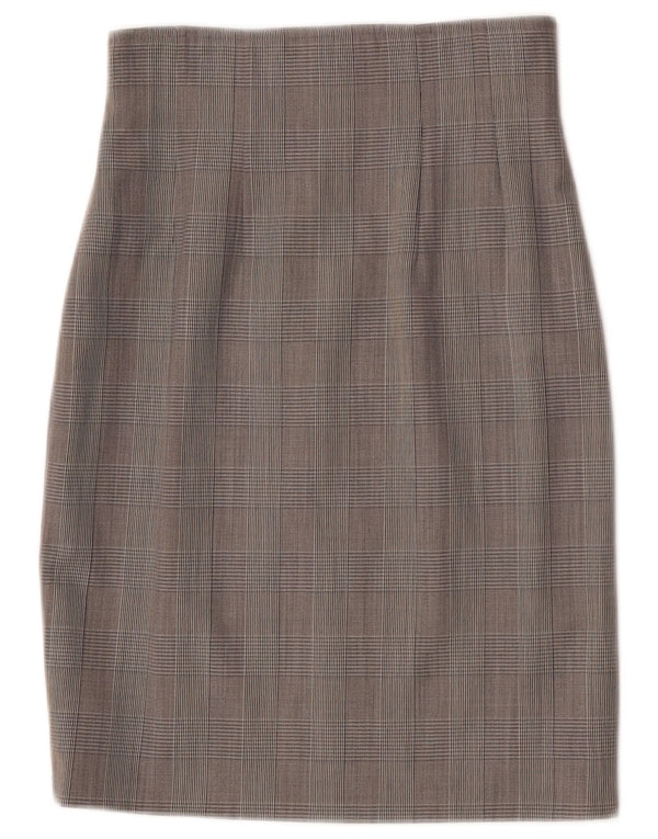 Sportmax Womens Pencil Skirt UK 10 Small W25 Grey Houndstooth Virgin Wool