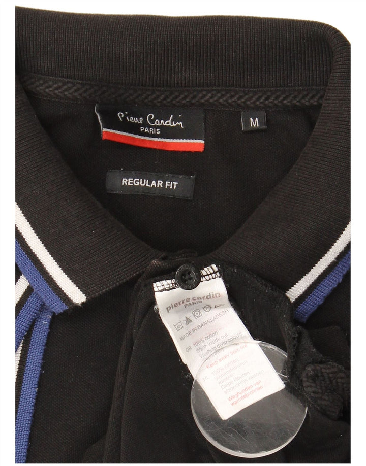 Polo Pierre Cardin da uomo vestibilità regolare in cotone a righe nere medie