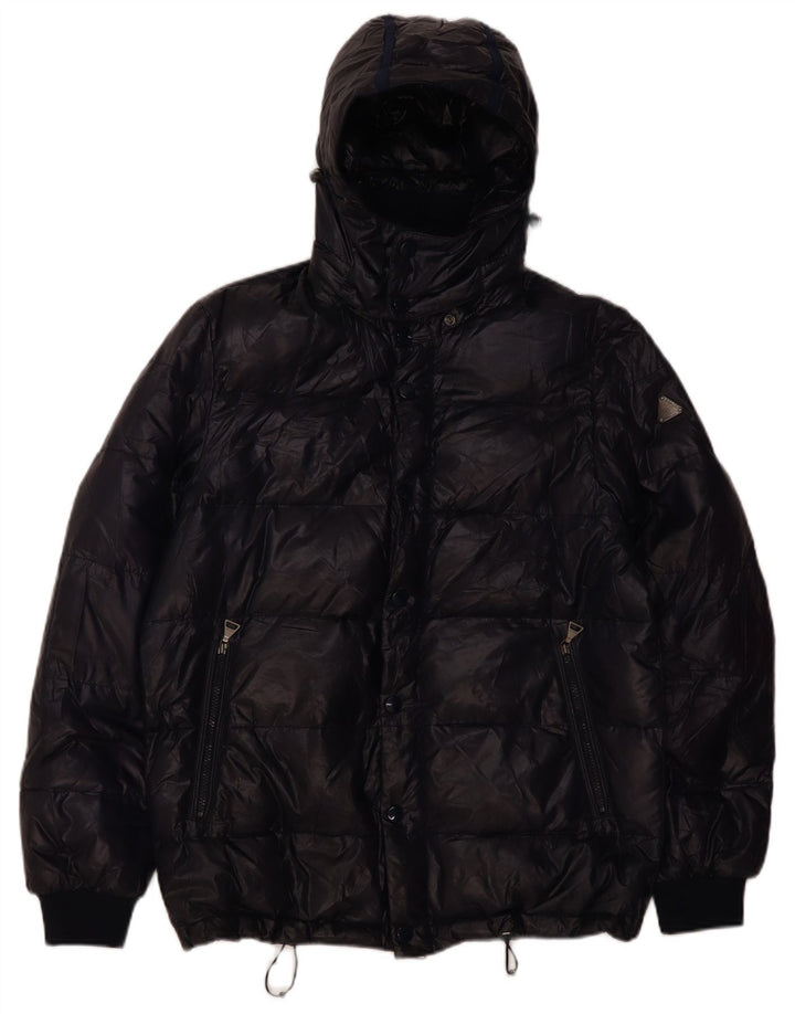 Giacca imbottita con cappuccio da uomo Belfe UK 38 media blu navy in poliammide