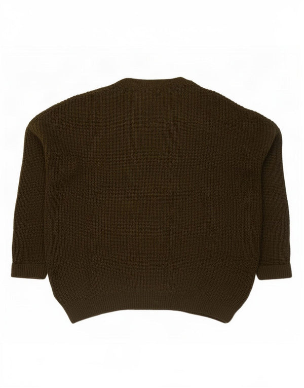 Topshop Maglione da donna oversize con scollo a barca UK 14 Large Khaki