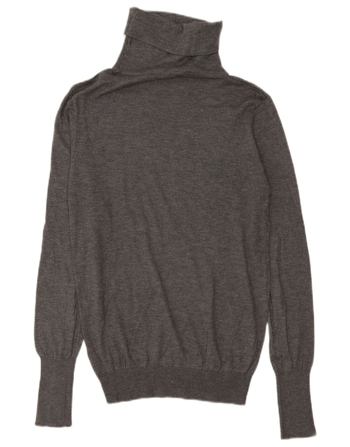 Maglione maglione a collo alto da donna Zara UK 14 Modale grigio medio