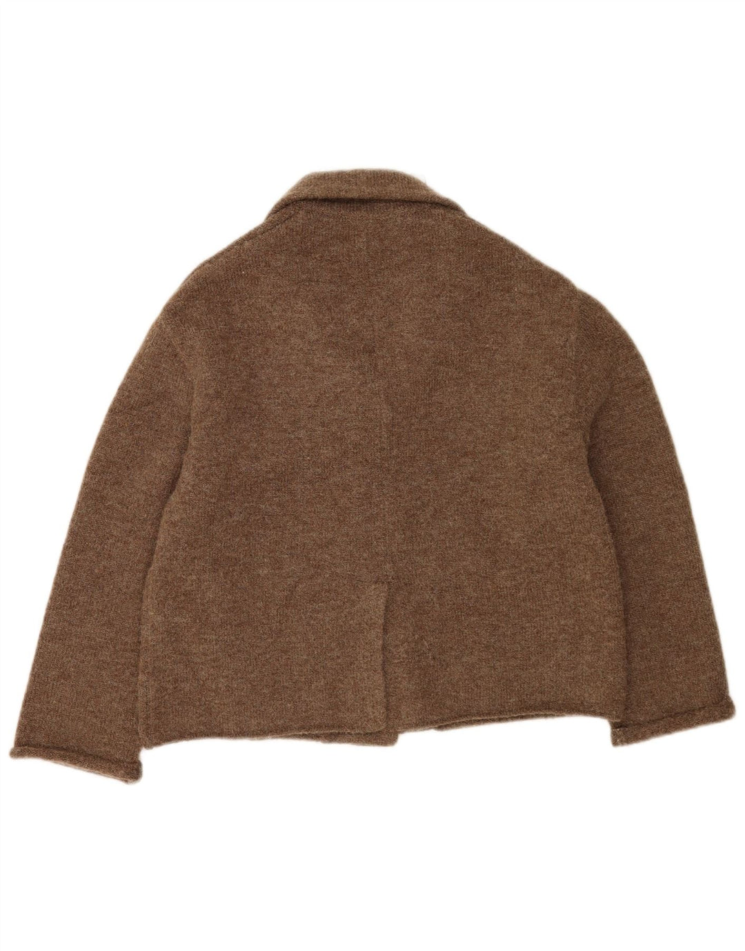 Maglione cardigan oversize da donna Zara UK 10 piccolo poliestere marrone