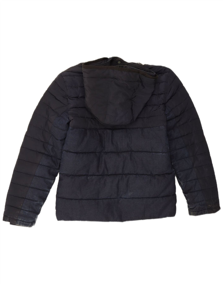 Giacca imbottita con cappuccio da uomo Zara UK 36 Small poliestere blu navy