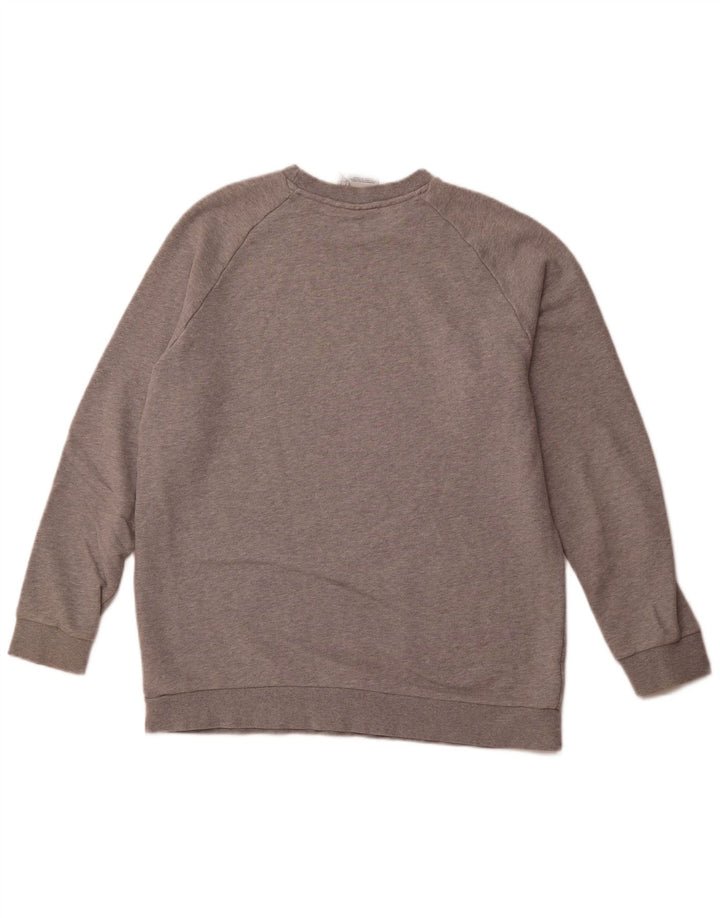 Felpa grafica da uomo ADIDAS, maglione grande, cotone grigio