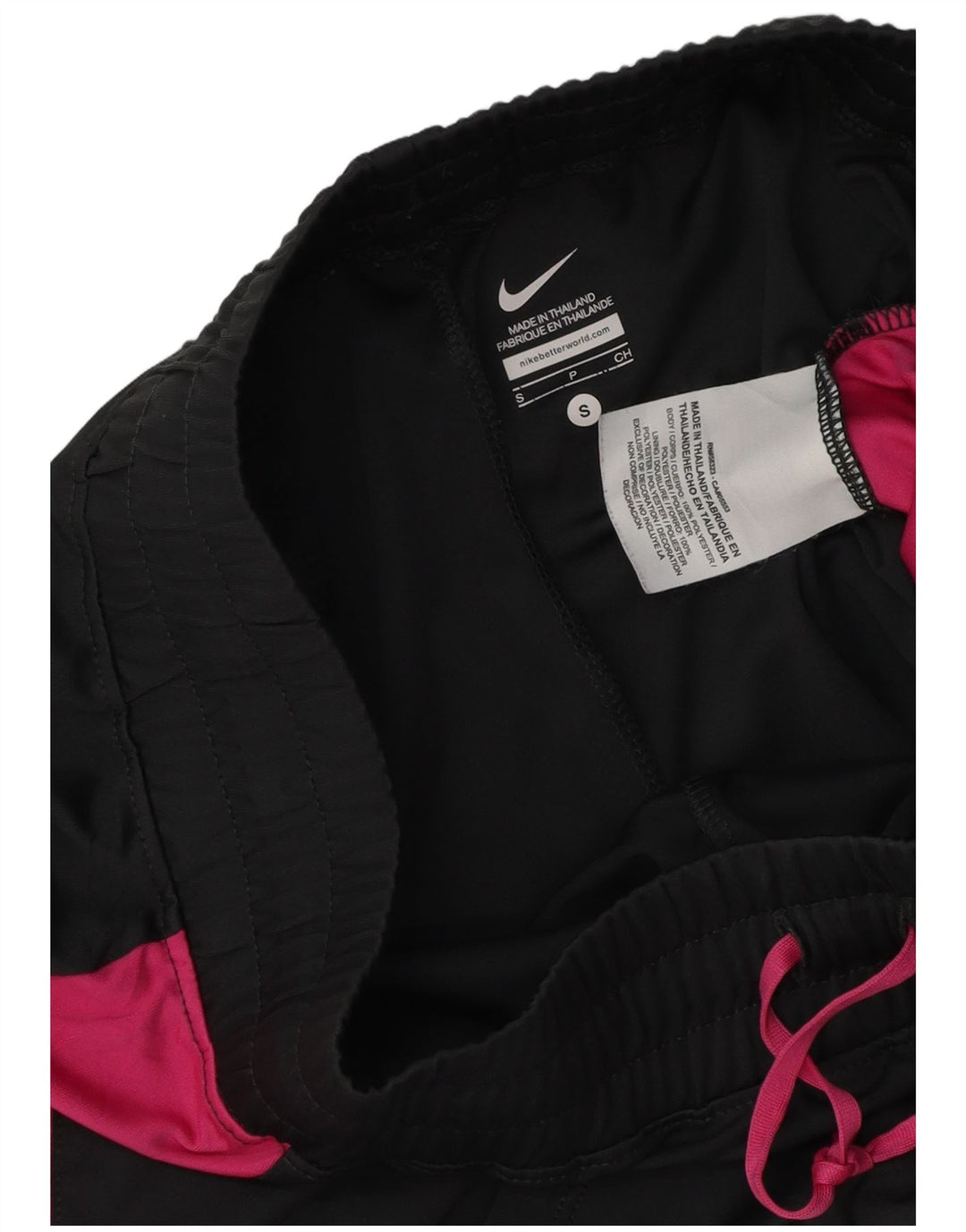 Pantaloncini sportivi da donna NIKE UK 10 Small Nero Poliestere color block