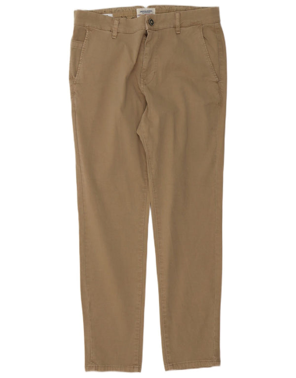 Pantaloni chino slim da uomo Jack & Jones W32 L30 in cotone beige