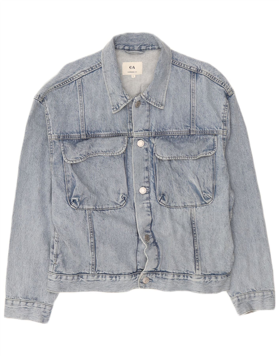 Giacca di jeans oversize da uomo C&A UK 40 grande cotone blu