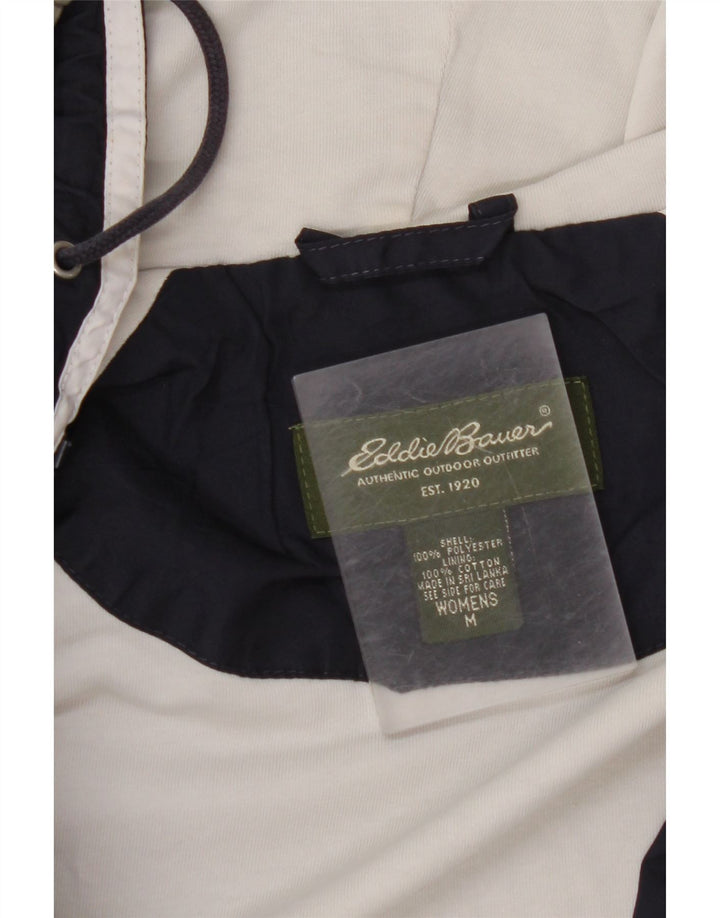 Giacca antipioggia con cappuccio da donna EDDIE BAUER UK 14 poliestere medio blu navy