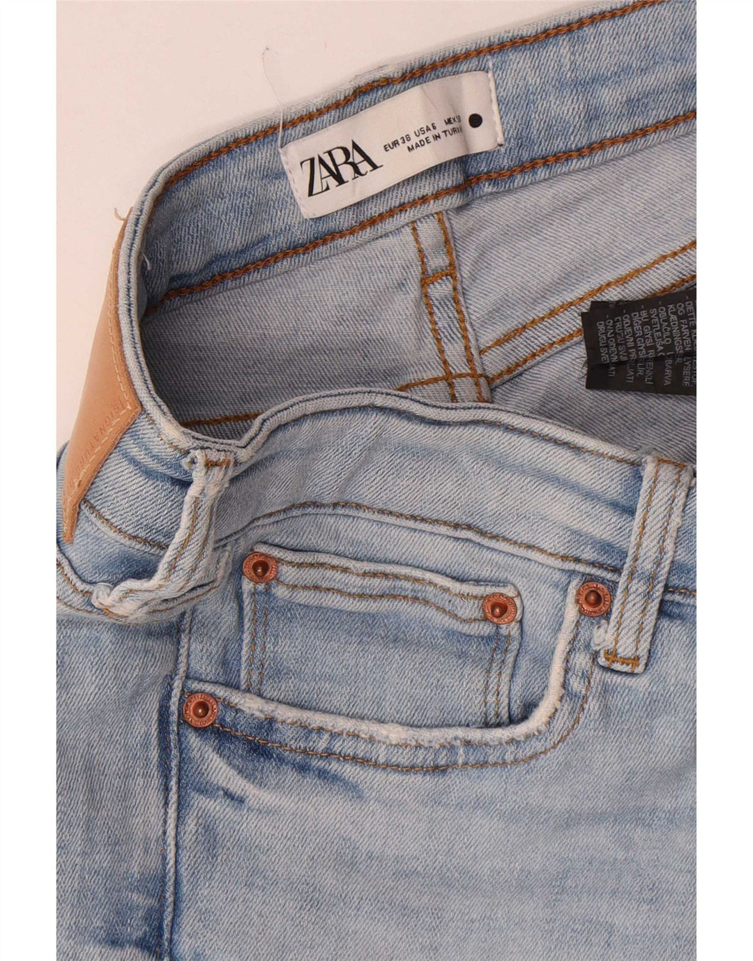 Jeans slim da donna Zara EU 38 Small W28 L27 Cotone blu