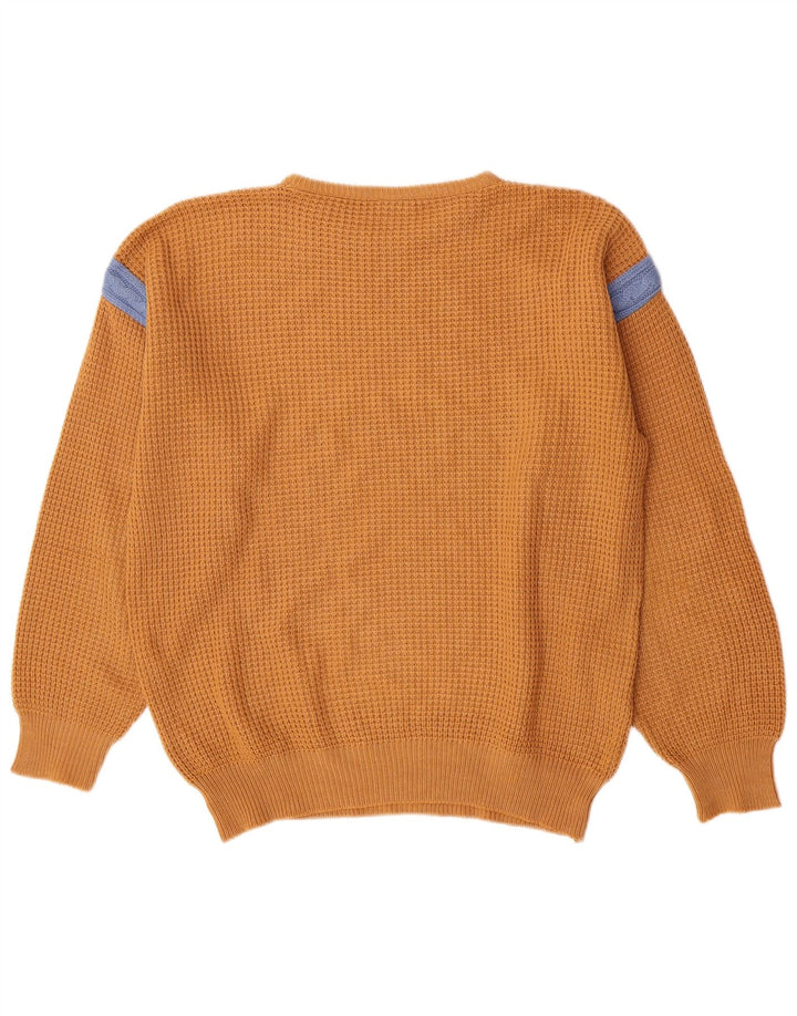 Maglione maglione girocollo da uomo Claude De Pierre in lana marrone medio