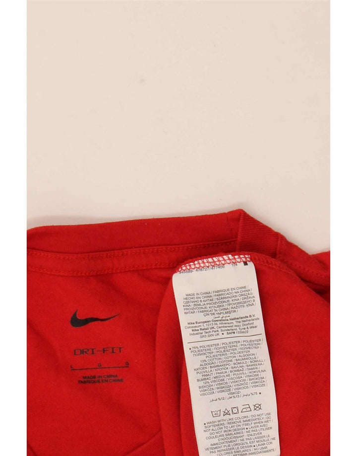 T-shirt grafica Nike Dri Fit da uomo, grande, in poliestere rosso