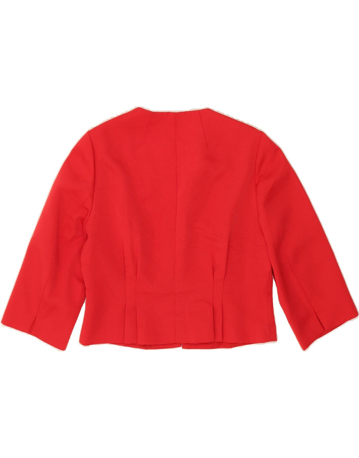 COAST Womens 3/4 Sleeve Open Blazer Jacket UK 14 Medium  Red Polyester Vintage Coast and Second-Hand Coast from Messina Hembry 