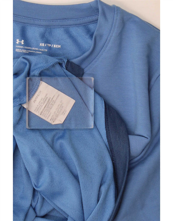 Maglia da uomo Under Armour a maniche lunghe XS blu in poliestere tie-dye