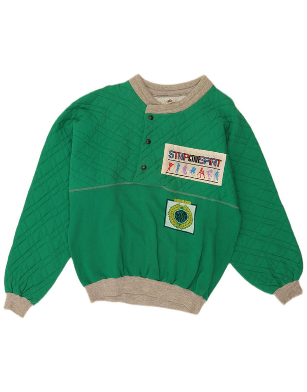 Felpa grafica da uomo vintage maglione grande cotone verde retrò