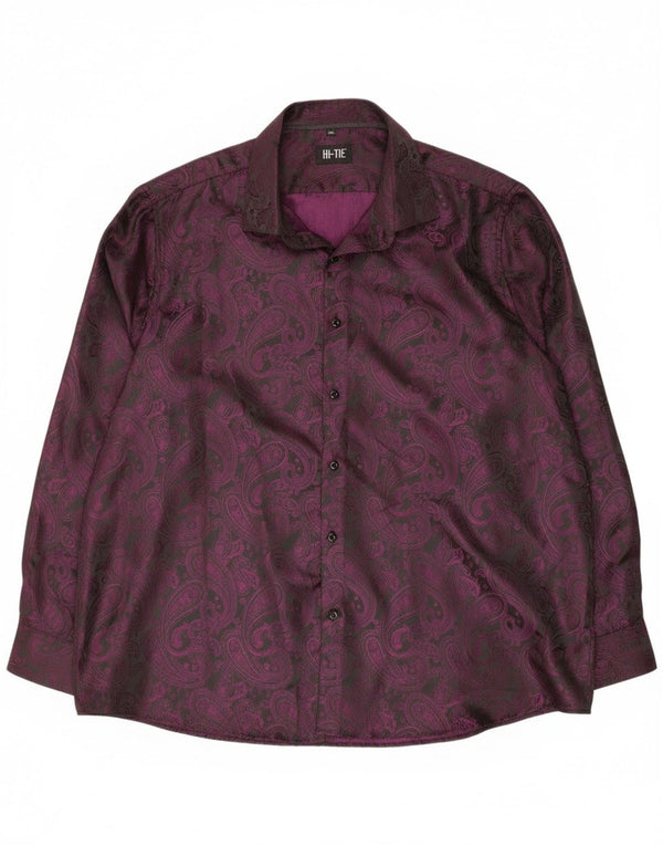 Camicia da uomo Hi-Tie 2XL Poliestere Paisley viola