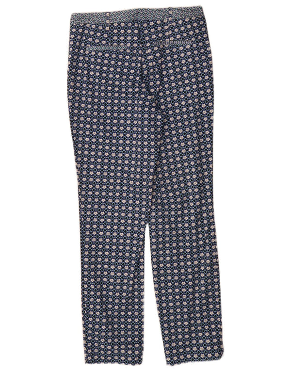 Pantaloni chino slim fit da donna Topshop UK 8 piccoli W26 L28 blu geometrico