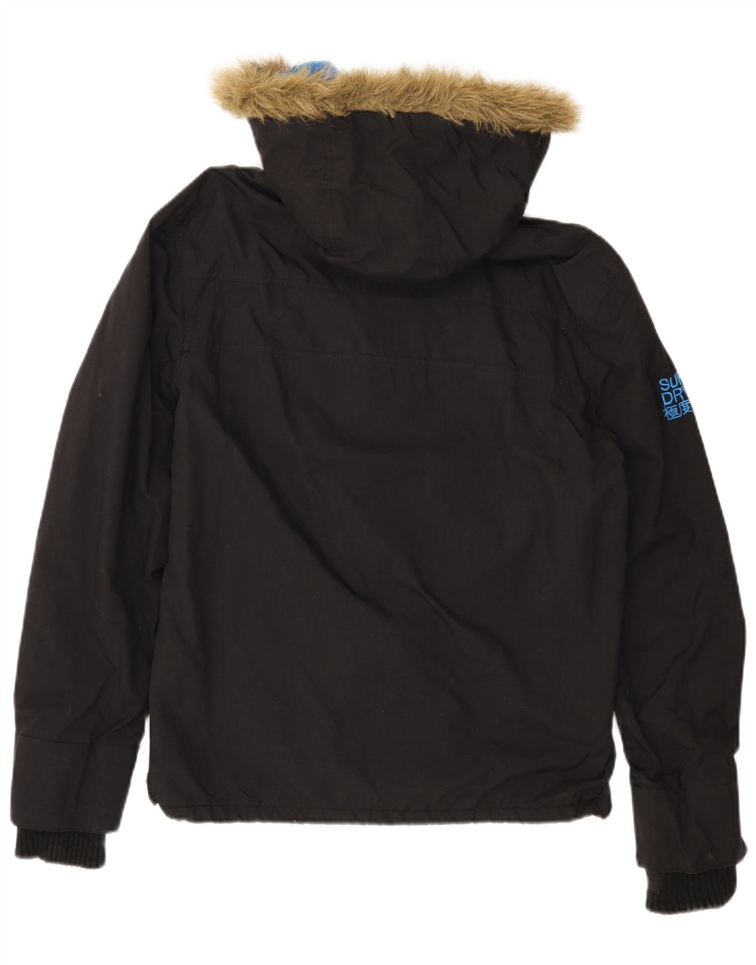 Giacca a vento da uomo con cappuccio SUPERDRY UK 40 grande nera