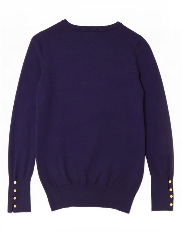 Maglione cardigan da donna Zara UK 10 piccolo in viscosa blu navy