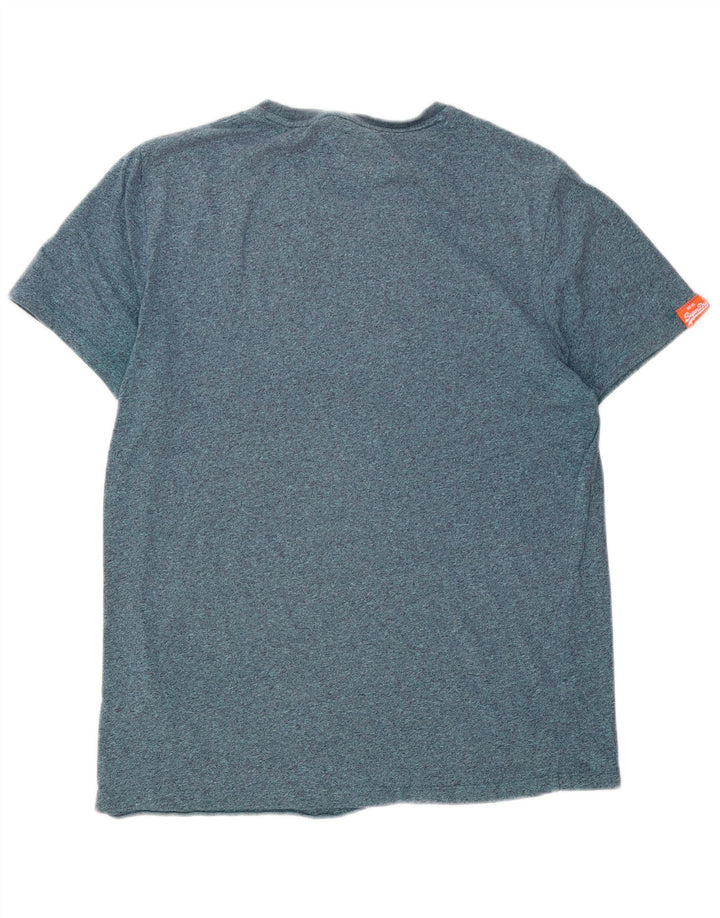 T-shirt da uomo Superdry Top grande blu screziato
