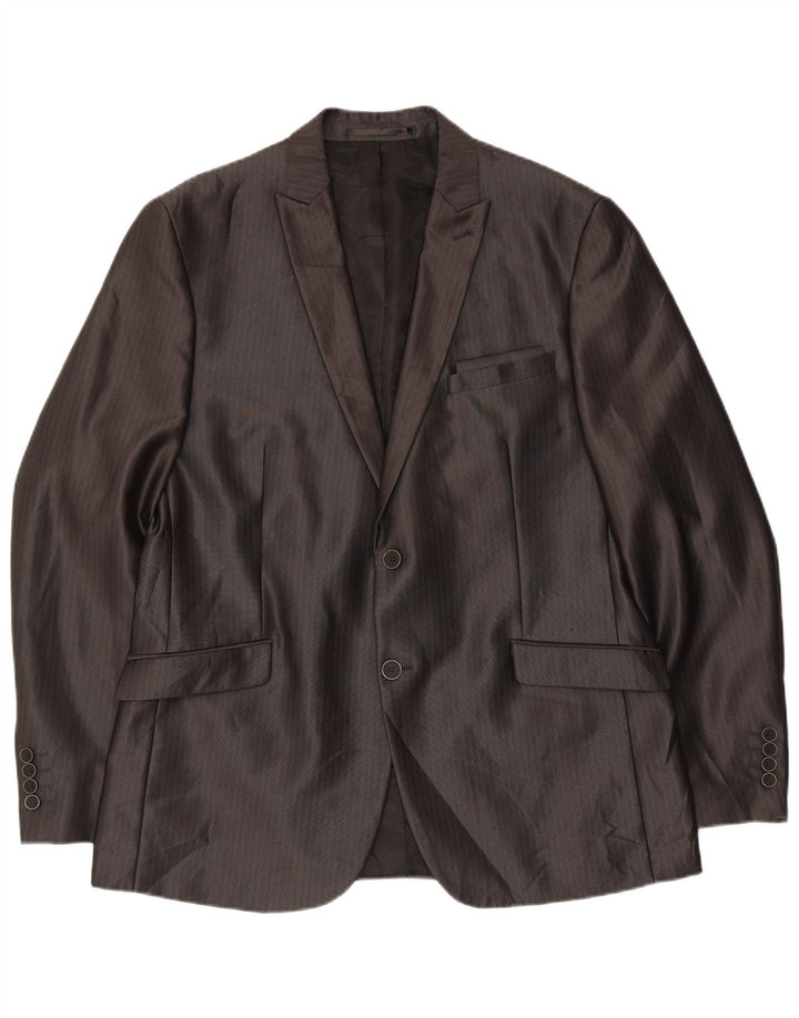 Abito da uomo 3 pezzi Angelo Litrico EU 54 2XL W38 L30 Gessato grigio classico