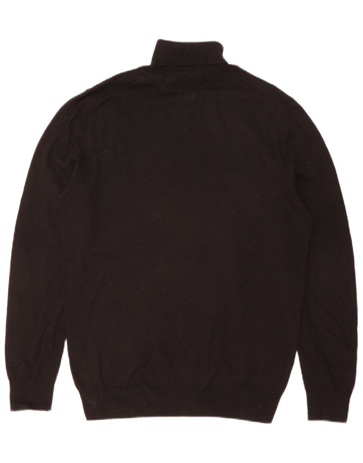 LYLE & SCOTT Maglione da uomo con collo alto e maglione piccolo in cotone nero