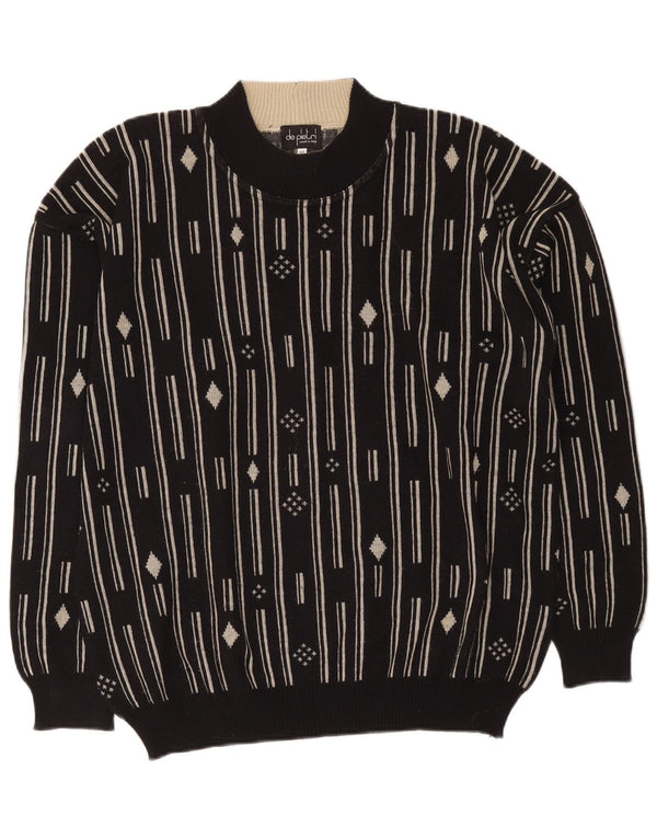 Maglione Maglione Girocollo Uomo De Pietri IT 48 Medio Nero Geometrico