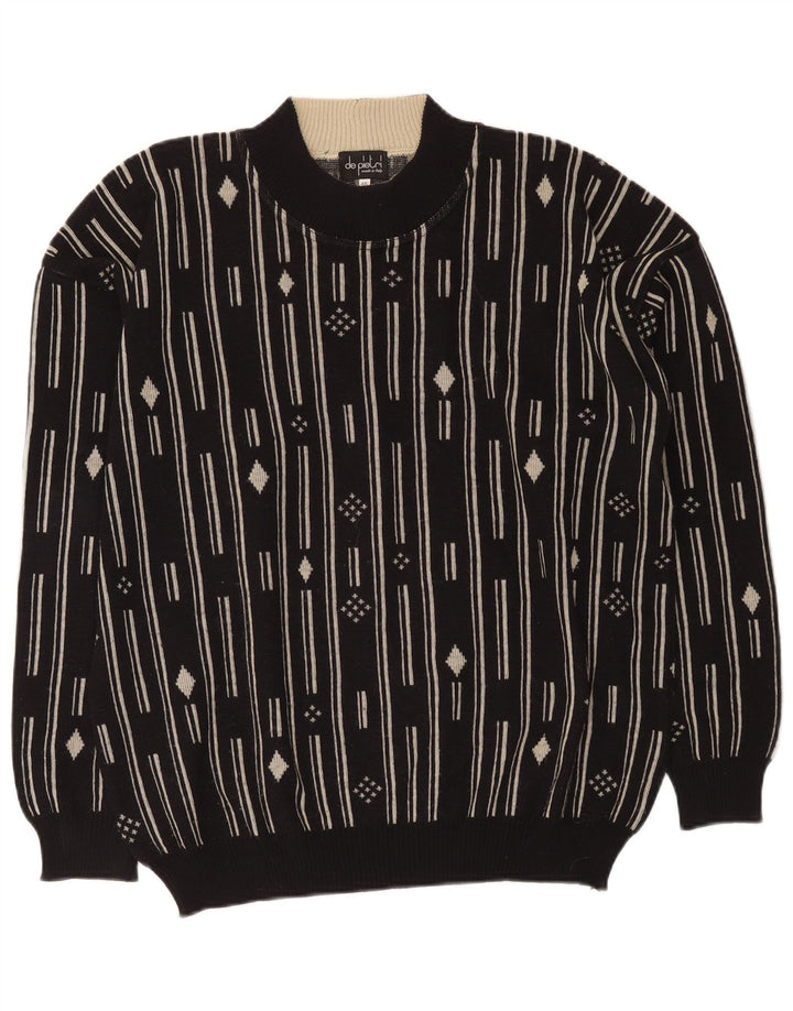 Maglione Maglione Girocollo Uomo De Pietri IT 48 Medio Nero Geometrico