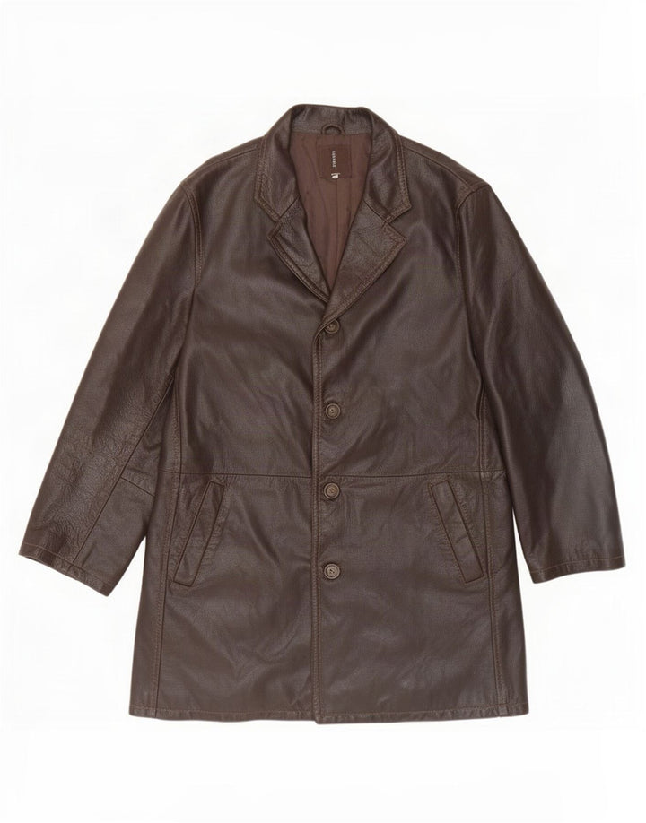 Cappotto In Pelle Uomo Conbipel IT 52 Large Marrone