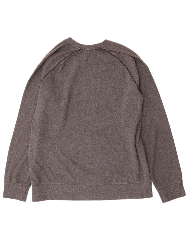 Felpa grafica da uomo Reebok maglione grande in cotone grigio