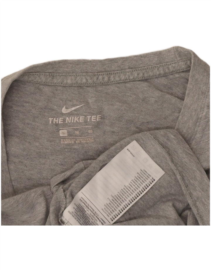 NIKE Womens T-Shirt Top UK 18 XL Grey Cotton