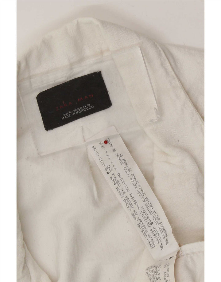 Giacca utility da uomo Zara UK 42 XL poliestere bianco