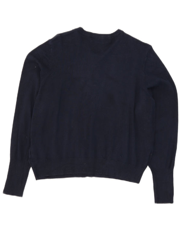 Maglione cardigan corto da donna Marks & Spencer UK 20 2XL viscosa blu navy