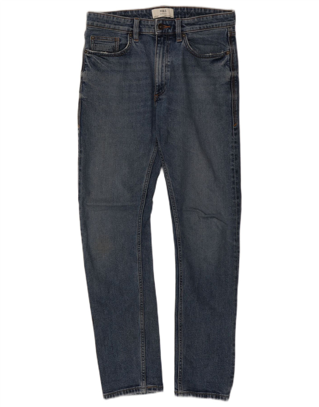 Jeans slim da uomo Marks & Spencer W32 L30 cotone blu