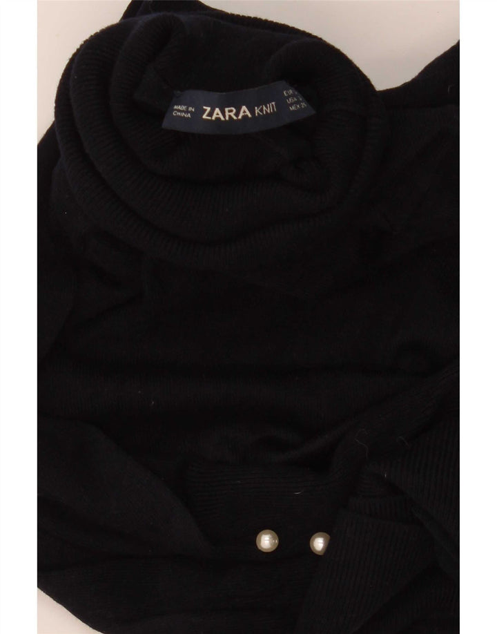 Maglione maglione a collo alto da donna Zara UK 8 piccolo blu navy