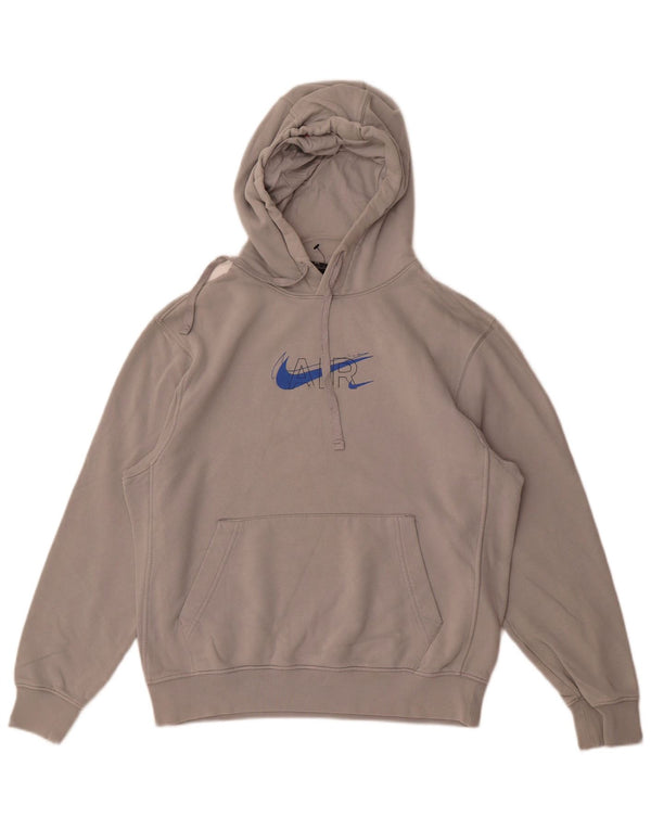 Felpa con cappuccio oversize con grafica Nike da donna UK 10 piccola in cotone grigio