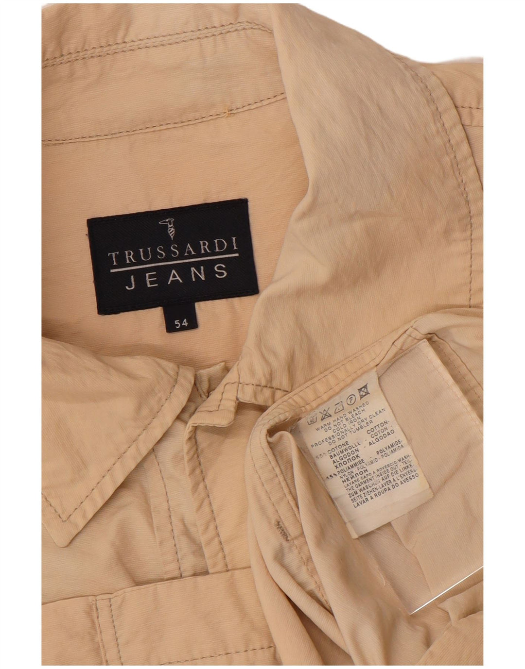 Giacca Utility Uomo TRUSSARDI JEANS IT 54 2XL Cotone Beige